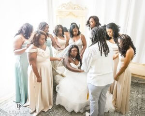 praying over the bride