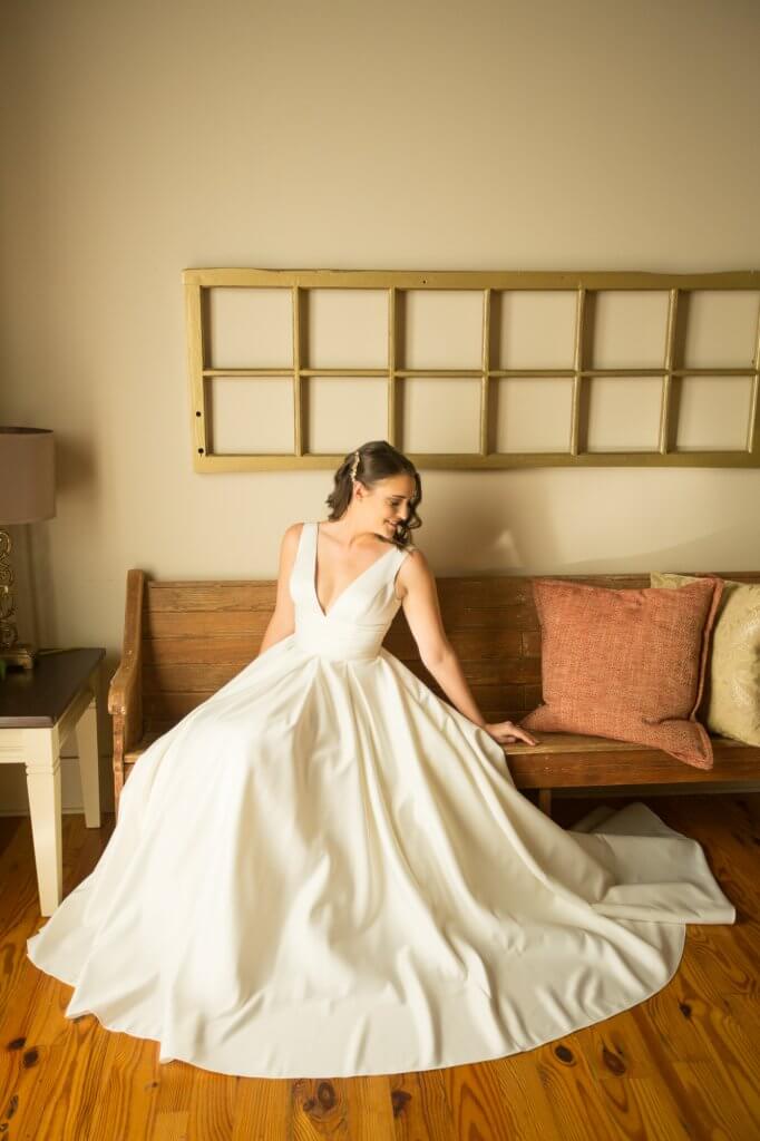 bridal portraits in getting ready suite