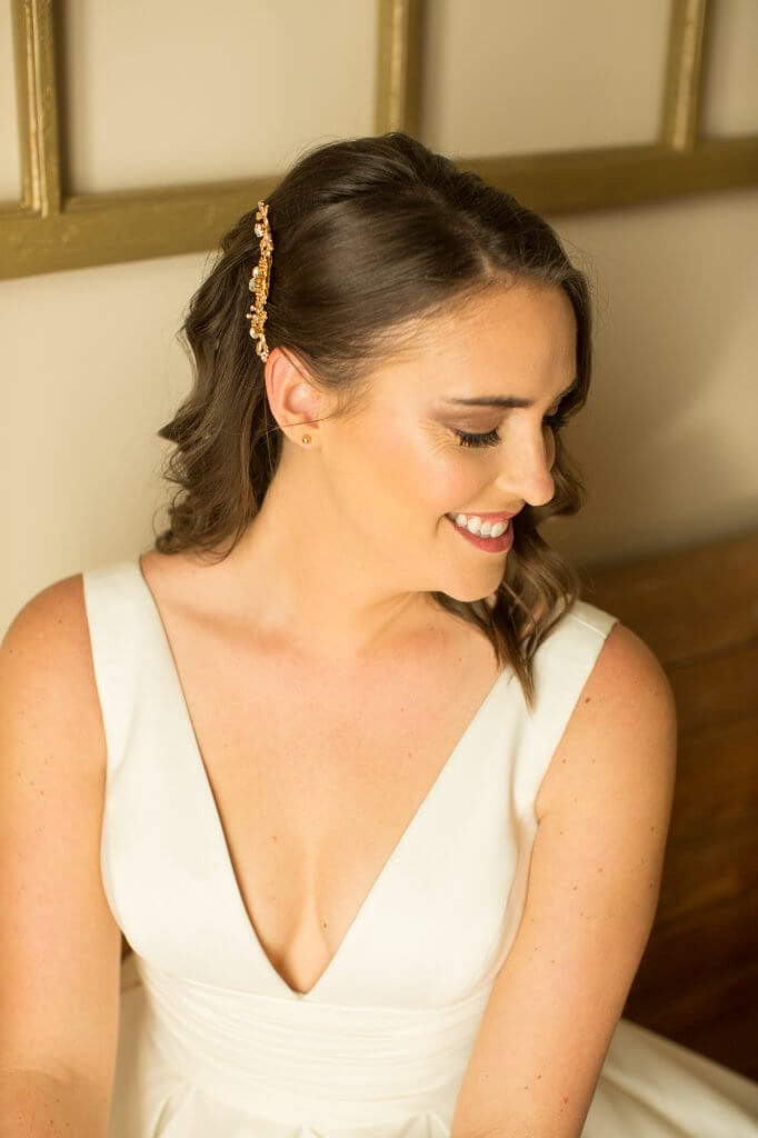 gold bride hair accessories